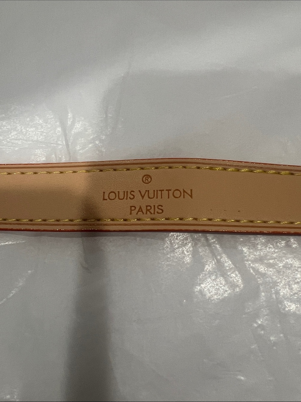 LV Vachetta Leather Strap in Light Tan with Yellow Stitching